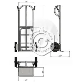 тележка грузовая двухколесная с откидной полкой кг 250 п г\п 250 кг (без колёс)