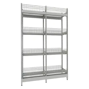 стеллаж торговый четырёхопорный 25 серия